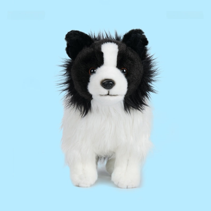 Amber Fable Realistic Black and White Border Collie Plush Toy