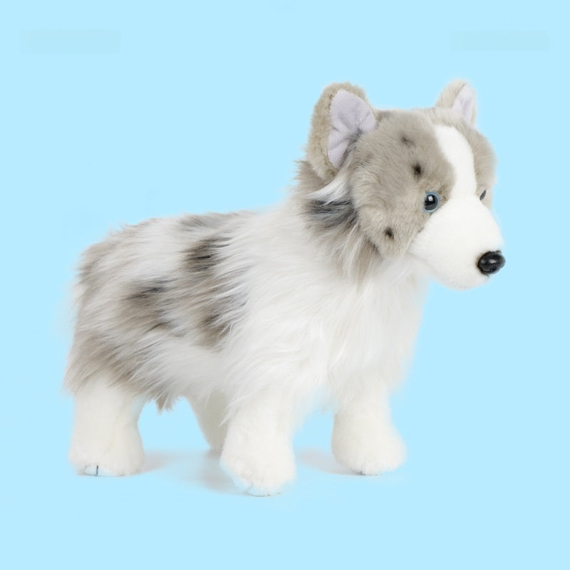 Amber Fable Gray and White Sheltie Style Plush Dog
