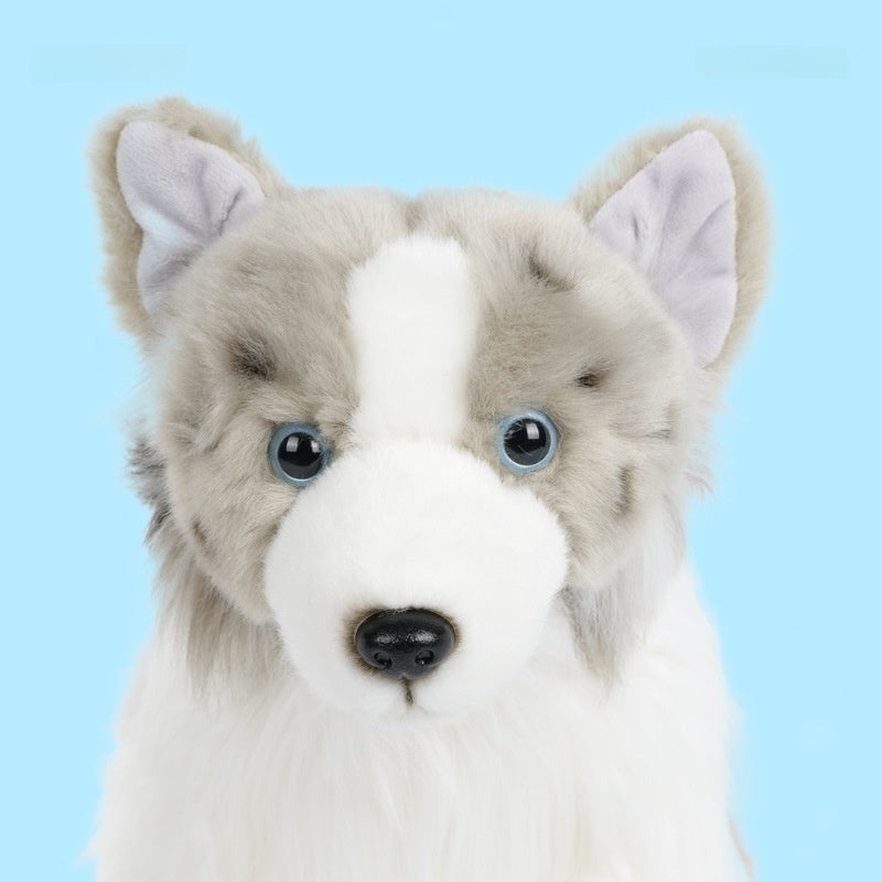 Amber Fable Gray and White Sheltie Style Plush Dog