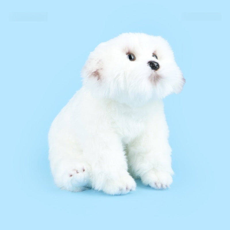 Amber Fable White Fluffy Maltese Plush Dog Toy