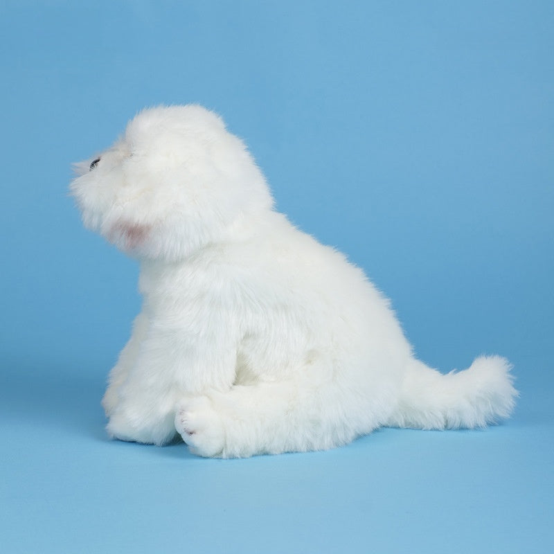 Amber Fable White Fluffy Maltese Plush Dog Toy