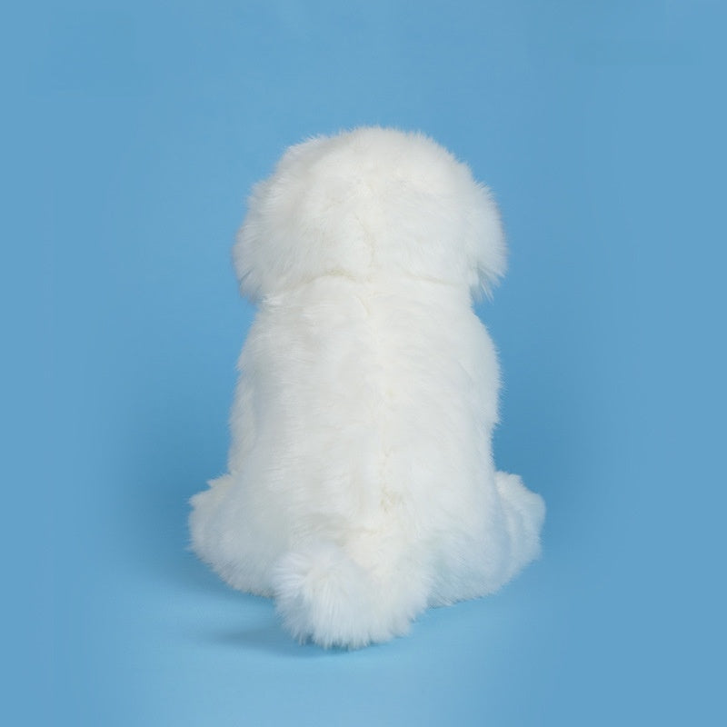 Amber Fable White Fluffy Maltese Plush Dog Toy