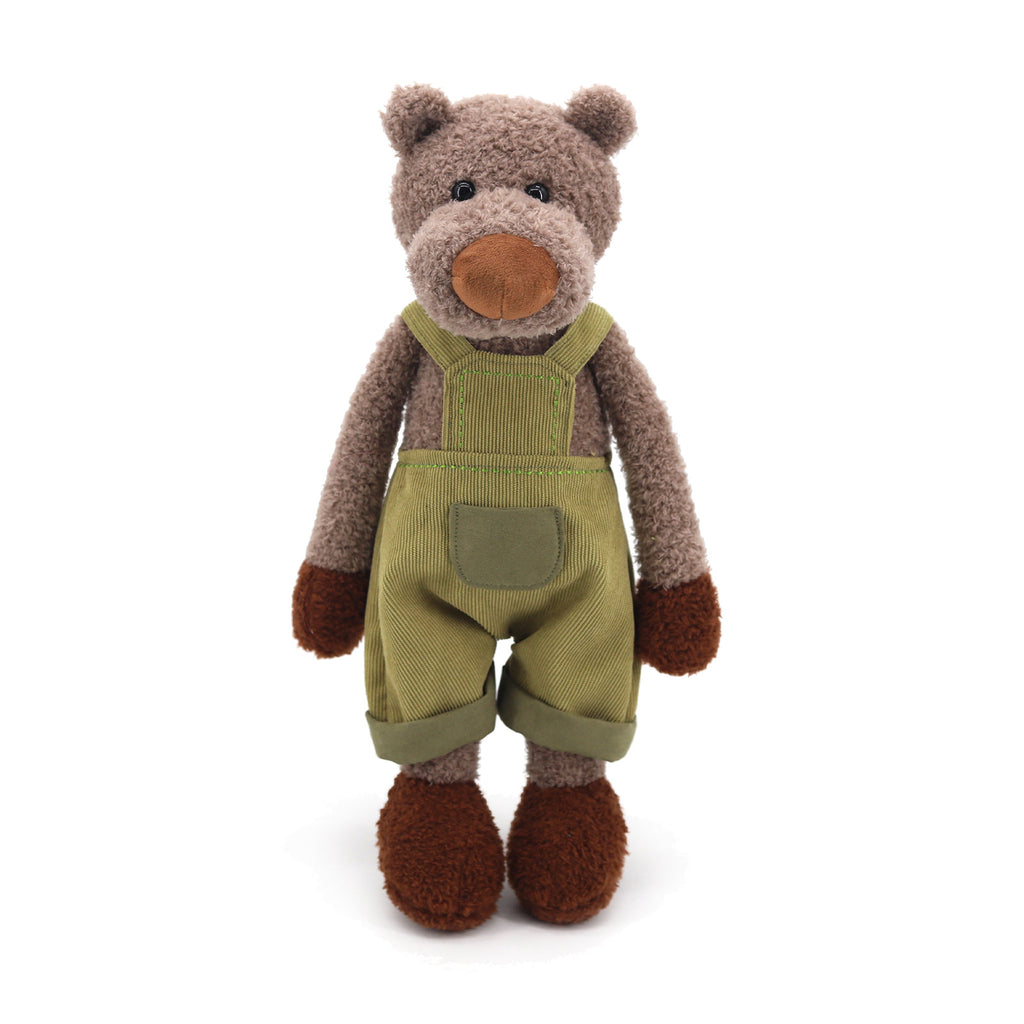 Amber Fable Bear in Green Overalls Plush Toy