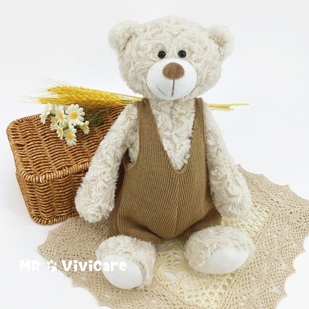 Amber Fable Teddy Bear in Brown Vest Plush Toy