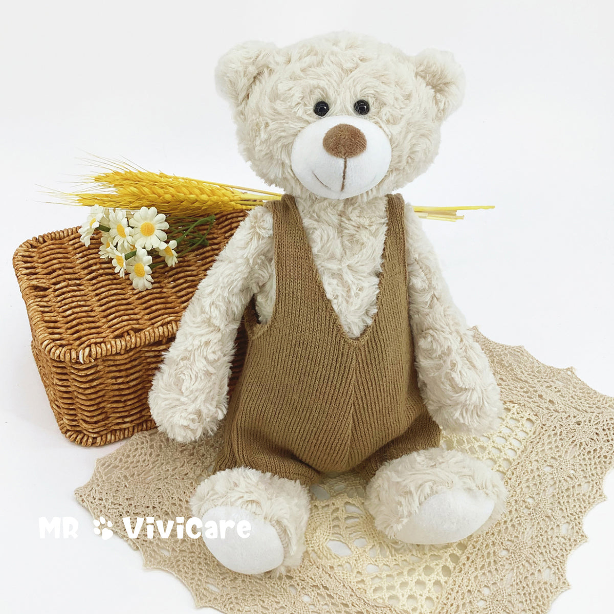 Amber Fable Teddy Bear in Brown Vest Plush Toy