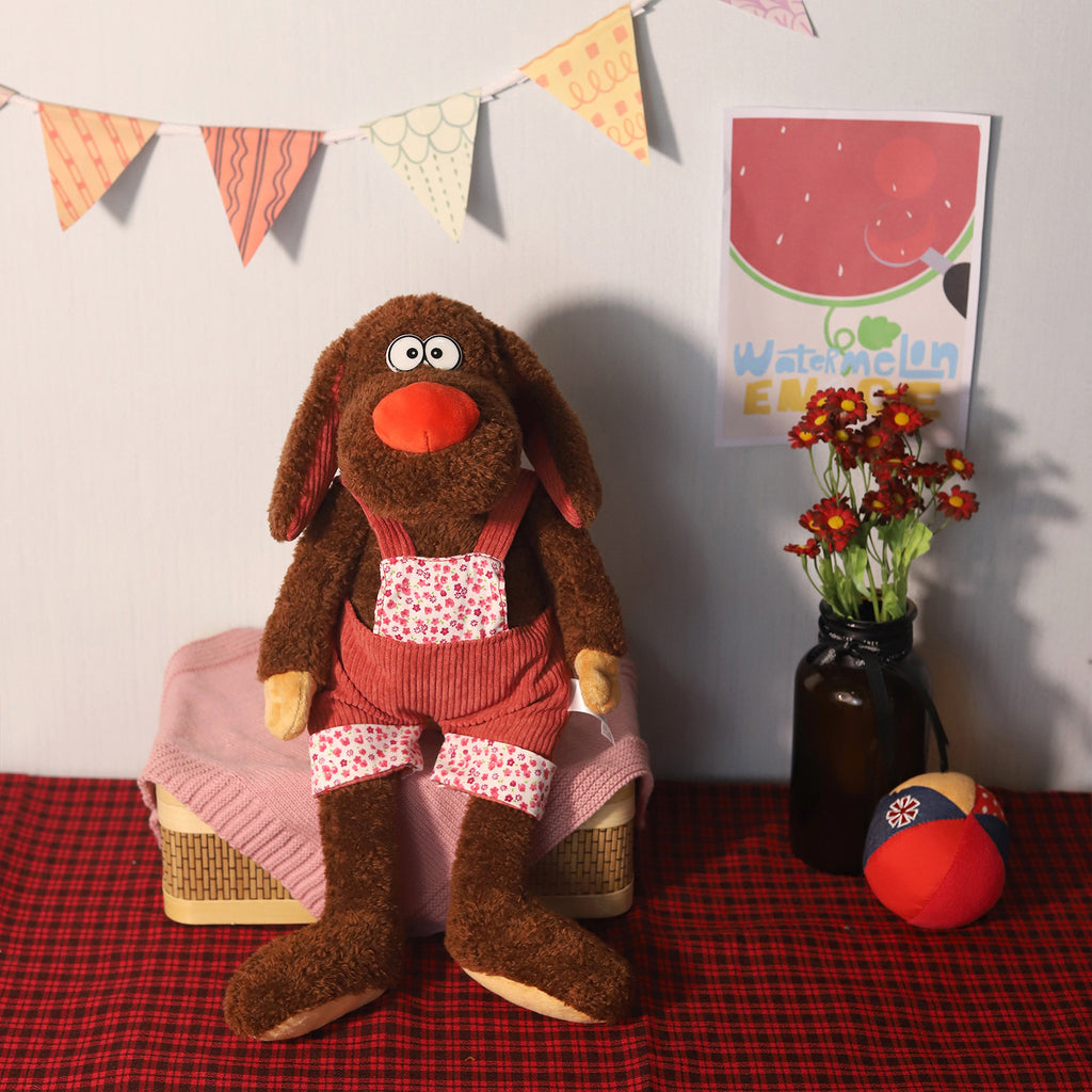 Amber Fable Hound Dog in Red Outfit Plush Toy