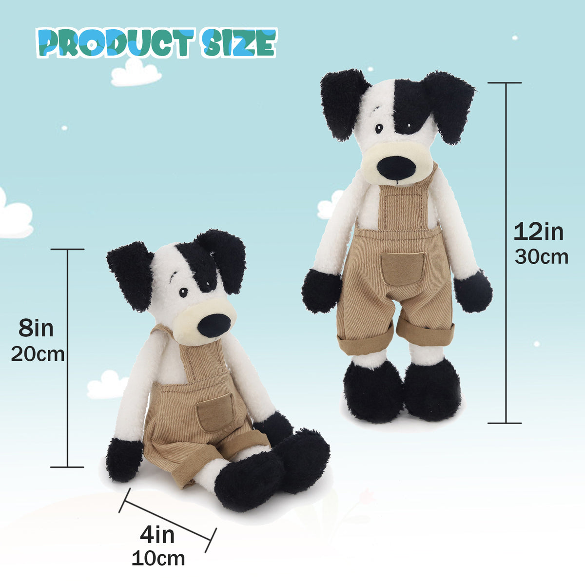 Amber Fable Border Collie in Overalls Plush Toy