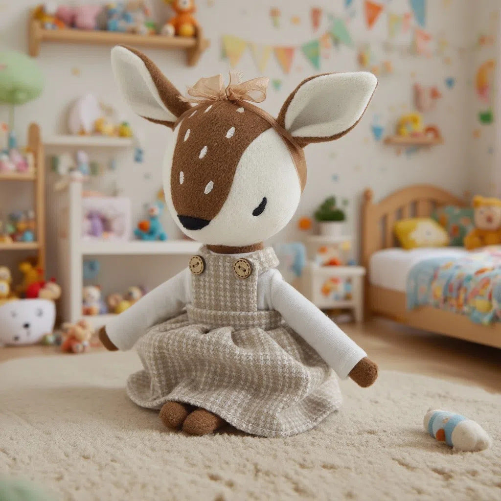 Amber Fable Deer Fawn in Dress Plush Toy